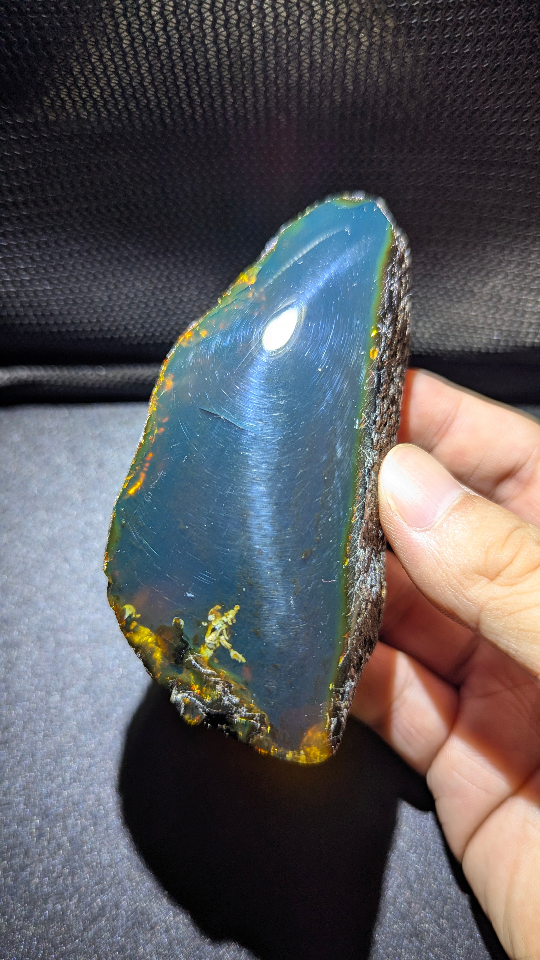Collector Grade Blue Amber 65g Polished Specimen – Natural Sumatran Amber