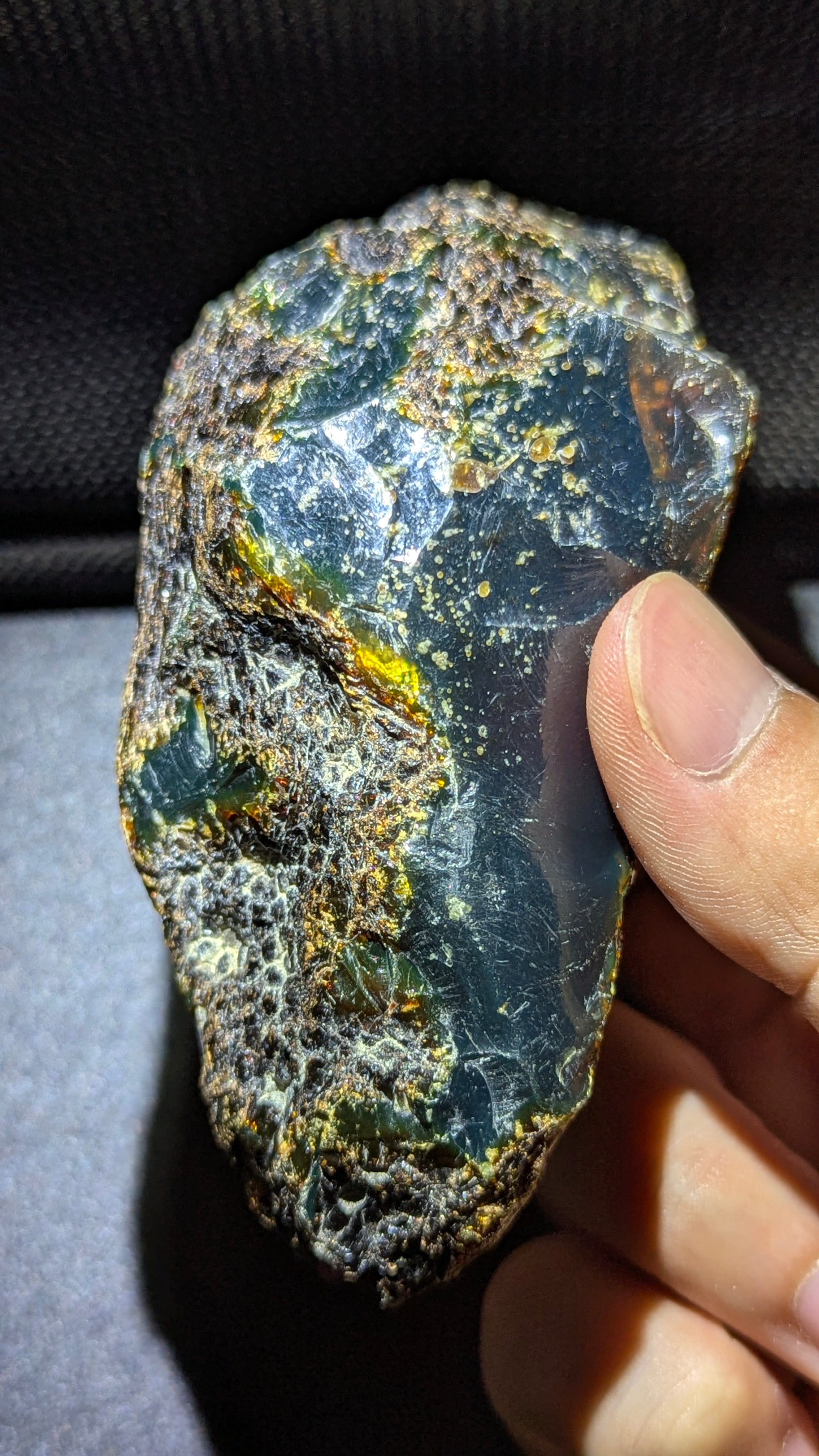 Collector Grade Blue Amber 65g Polished Specimen – Natural Sumatran Amber