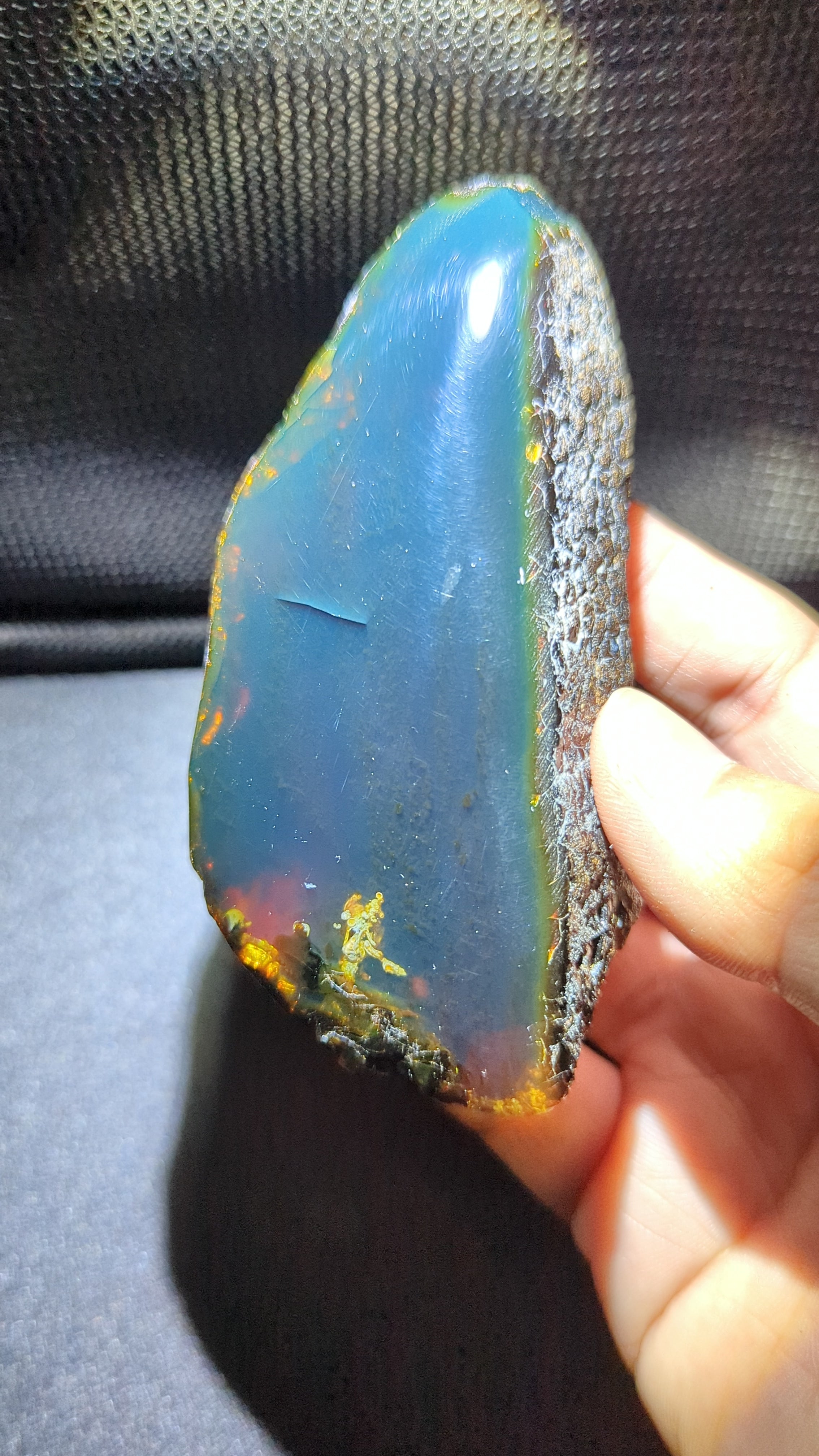 Collector Grade Blue Amber 65g Polished Specimen – Natural Sumatran Amber