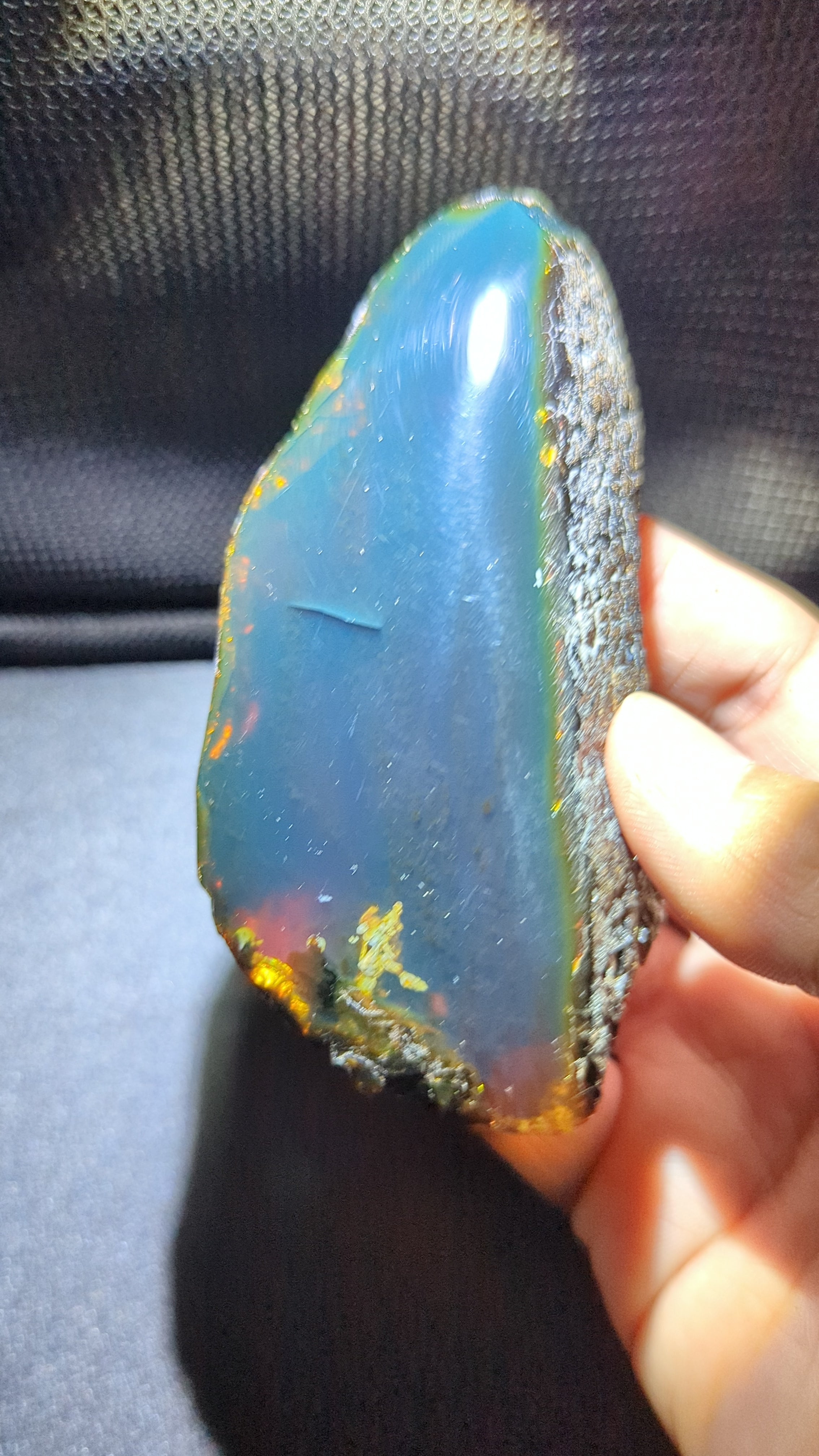 Collector Grade Blue Amber 65g Polished Specimen – Natural Sumatran Amber