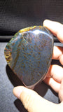Rare Starry Lagoon Pattern with Natural Blue Glow - Polished Indonesian Blue Amber 42g Specimen