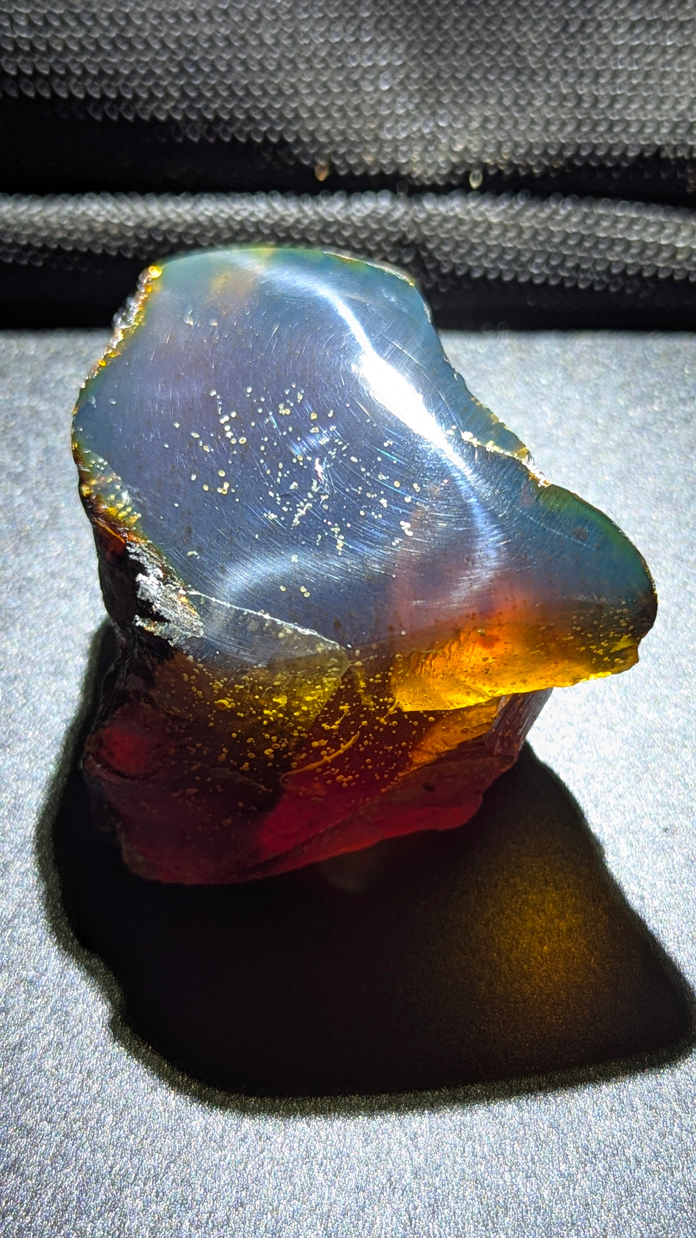 Rare Aurelia Blue 69g Natural Polished Blue Amber – Rare Amber with Blue UV Glow