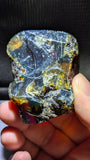 Natural Sumatran 45g  Blue Amber “Aurora Phoenix” — Polished Fire Nebula Collector Specimen with Rare Blue-Green Glow