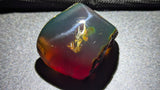 Natural Sumatran 45g  Blue Amber “Aurora Phoenix” — Polished Fire Nebula Collector Specimen with Rare Blue-Green Glow