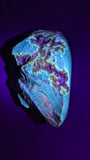 Natural Sumatran 81g Blue Amber “Celestial Atlas” — Polished Collector Specimen with Rare Blue-Green Glow & Ancient Map Pattern