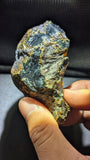 Natural Sumatran Blue Amber 62g Specimen – Storm Forest Vein Pattern, UV Reactive Polished Collector Amber