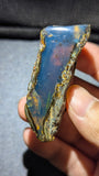 Natural Sumatran Blue Amber Specimen 19g – Blue Canyon Window Pattern, UV Reactive Collector Amber with Natural Rough Skin