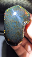 Natural Sumatran Blue Amber Specimen 29g – Cloud Pattern, UV Reactive Collector Amber with Honey Fire Edges