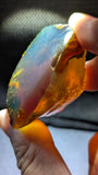 Aurora Nebula Sumatran Blue Amber Polished Specimen 17g – Rare Natural UV Glow Collector Stone