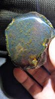 Cosmic Reef Sumatran Blue Amber 65g  – Polished Collector Specimen with Moss-Like Inclusions