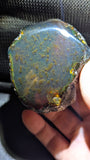 Cosmic Reef Sumatran Blue Amber 65g  – Polished Collector Specimen with Moss-Like Inclusions