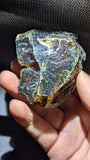 Cosmic Reef Sumatran Blue Amber 65g  – Polished Collector Specimen with Moss-Like Inclusions