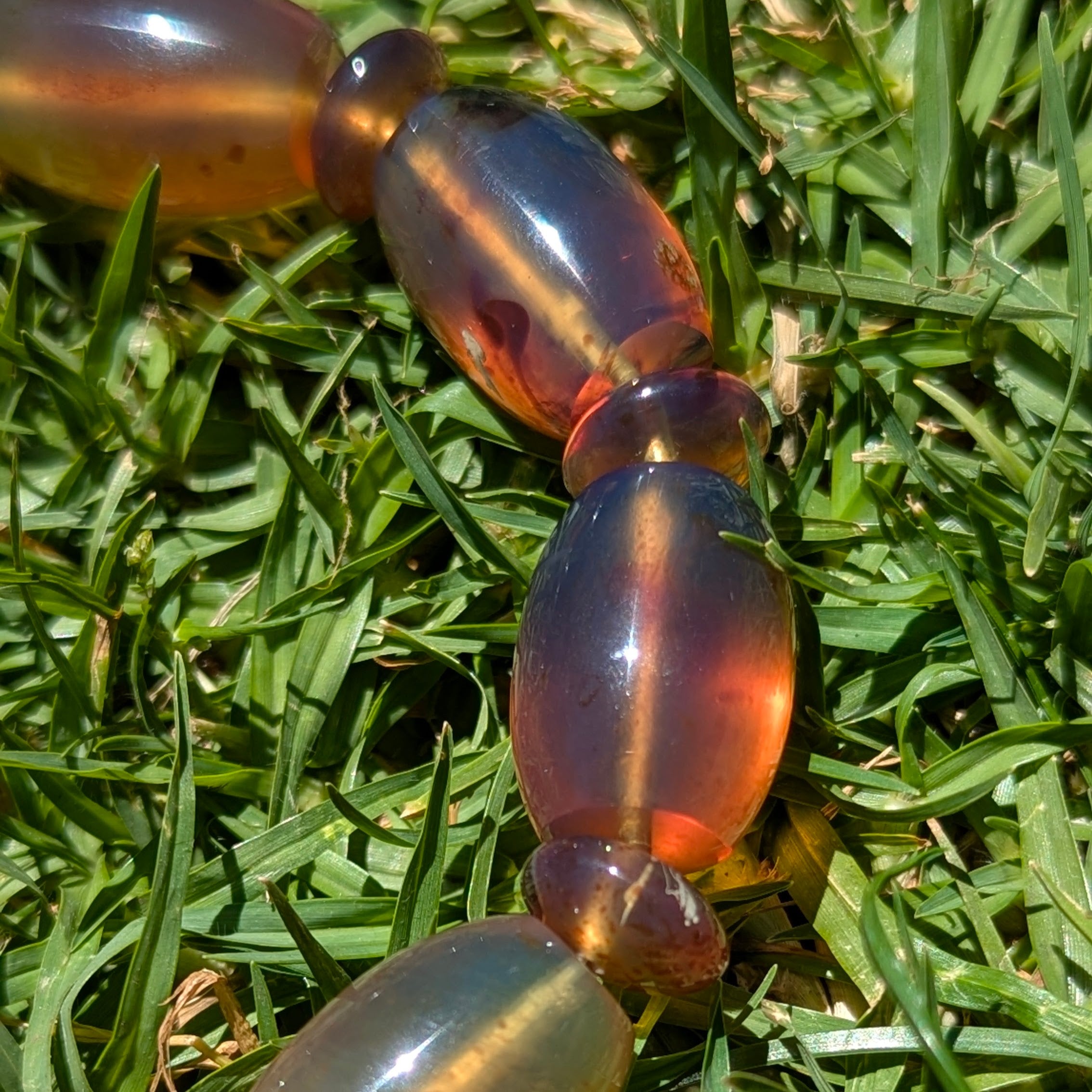 Rare Blue Amber Bracelet — Handmade “Ocean-to-Honey” Glow Statement Beads