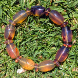 Rare Blue Amber Bracelet — Handmade “Ocean-to-Honey” Glow Statement Beads