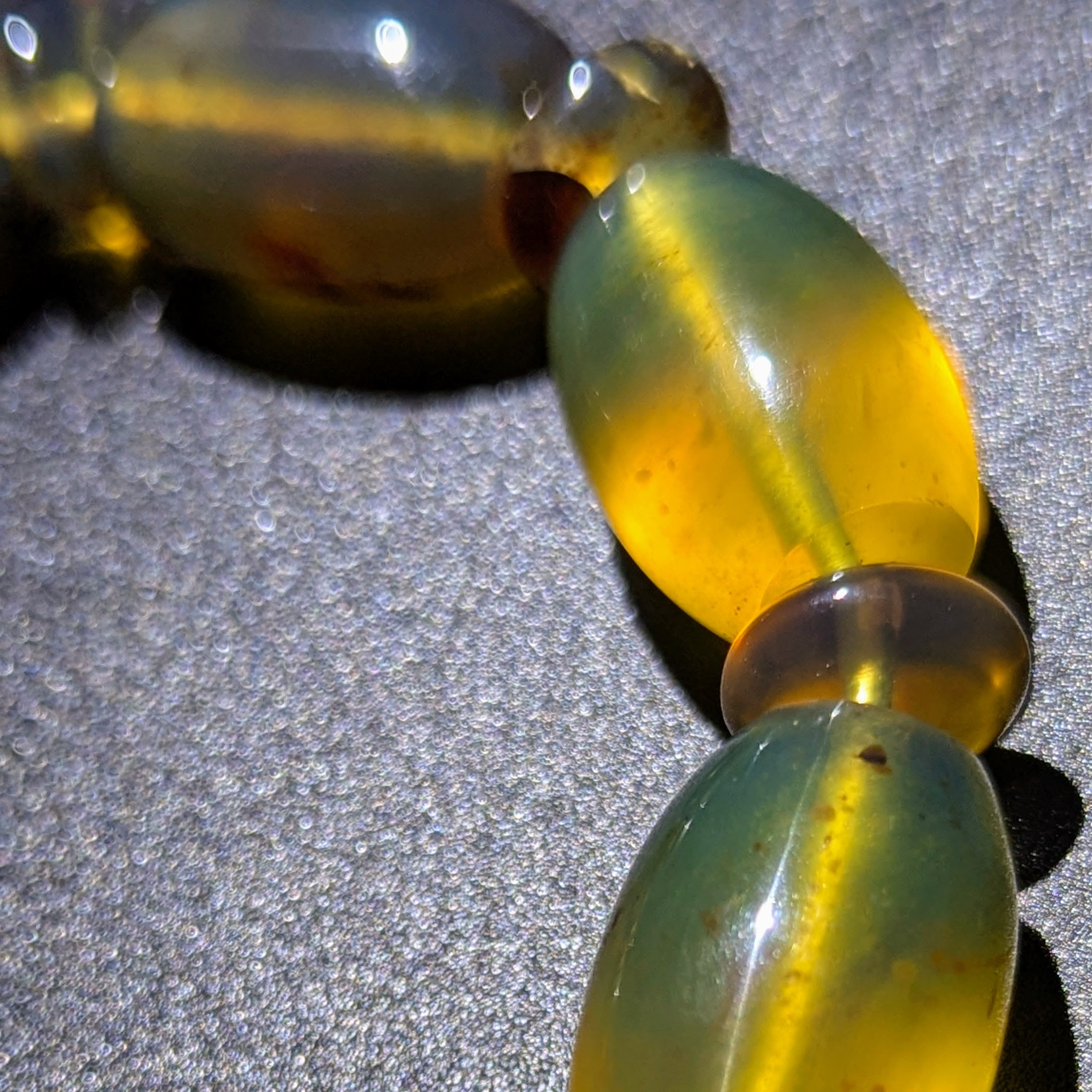 Rare Blue Amber Bracelet — Handmade “Ocean-to-Honey” Glow Statement Beads