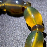 Rare Blue Amber Bracelet — Handmade “Ocean-to-Honey” Glow Statement Beads