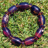 Rare Blue Amber Bracelet — True Blue Sheen in White Light (Handmade Statement Beads)