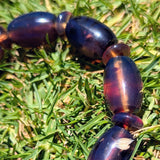Rare Blue Amber Bracelet — True Blue Sheen in White Light (Handmade Statement Beads)