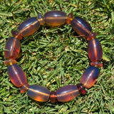 Rare Blue Amber Bracelet — Blue Sheen in White Light, Calming Energy