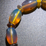 Rare Blue Amber Bracelet — Blue Sheen in White Light, Calming Energy