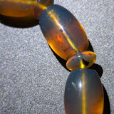Rare Blue Amber Bracelet — Blue Sheen in White Light, Calming Energy
