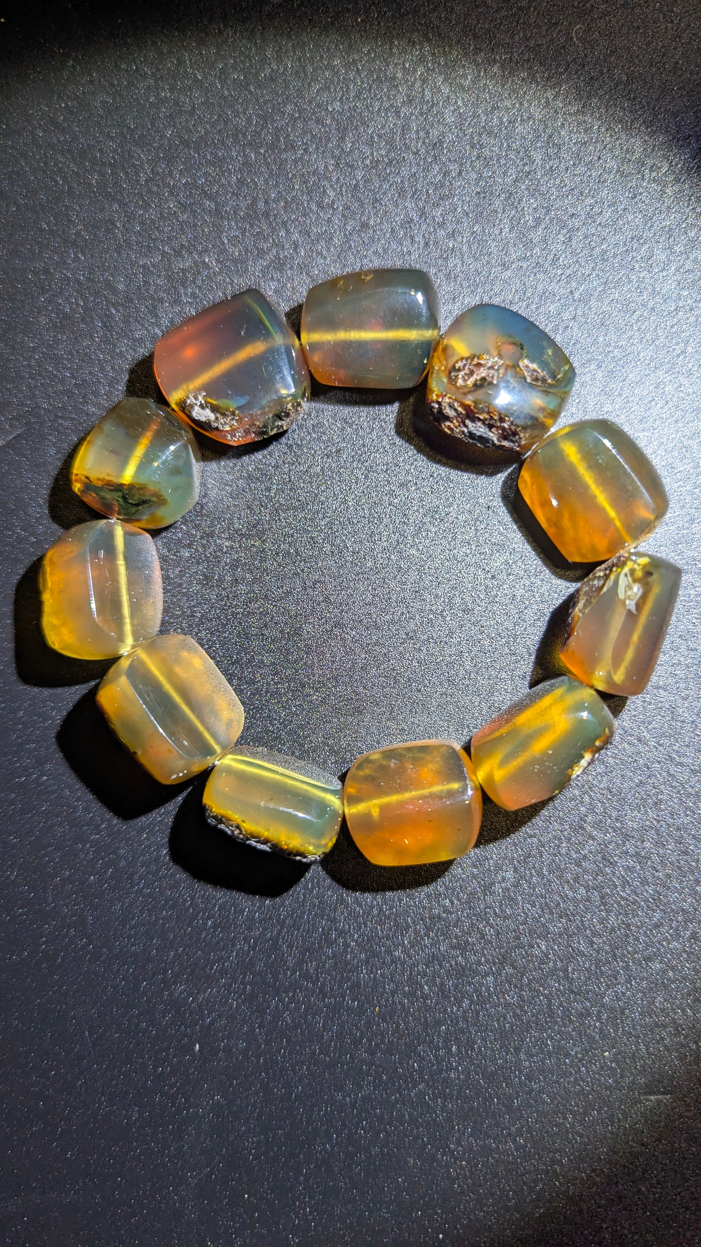 Indonesian Blue Amber Bracelet | Genuine Sumatran, Glows Blue