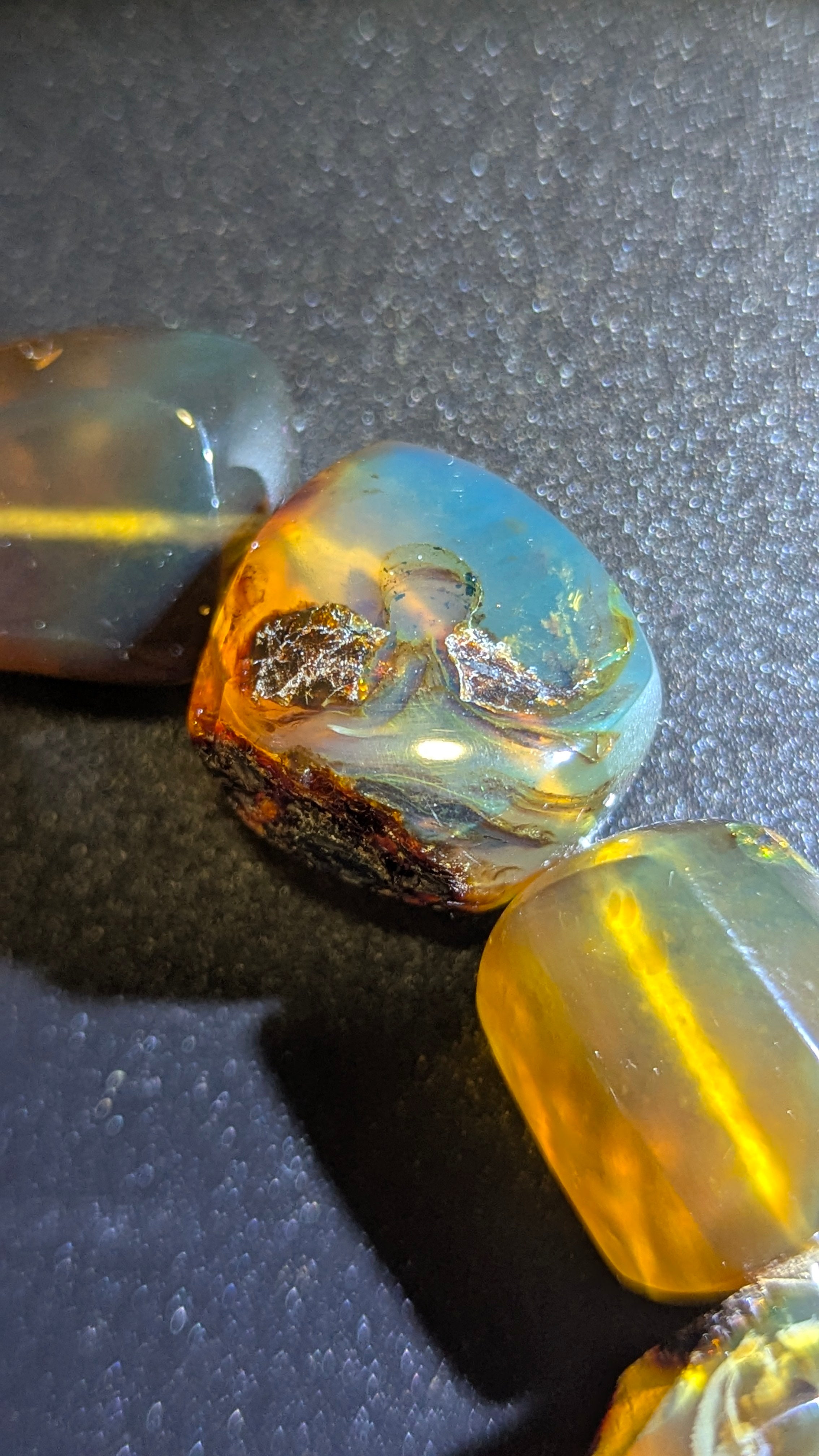 Indonesian Blue Amber Bracelet | Genuine Sumatran, Glows Blue