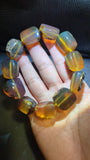 Indonesian Blue Amber Bracelet | Genuine Sumatran, Glows Blue