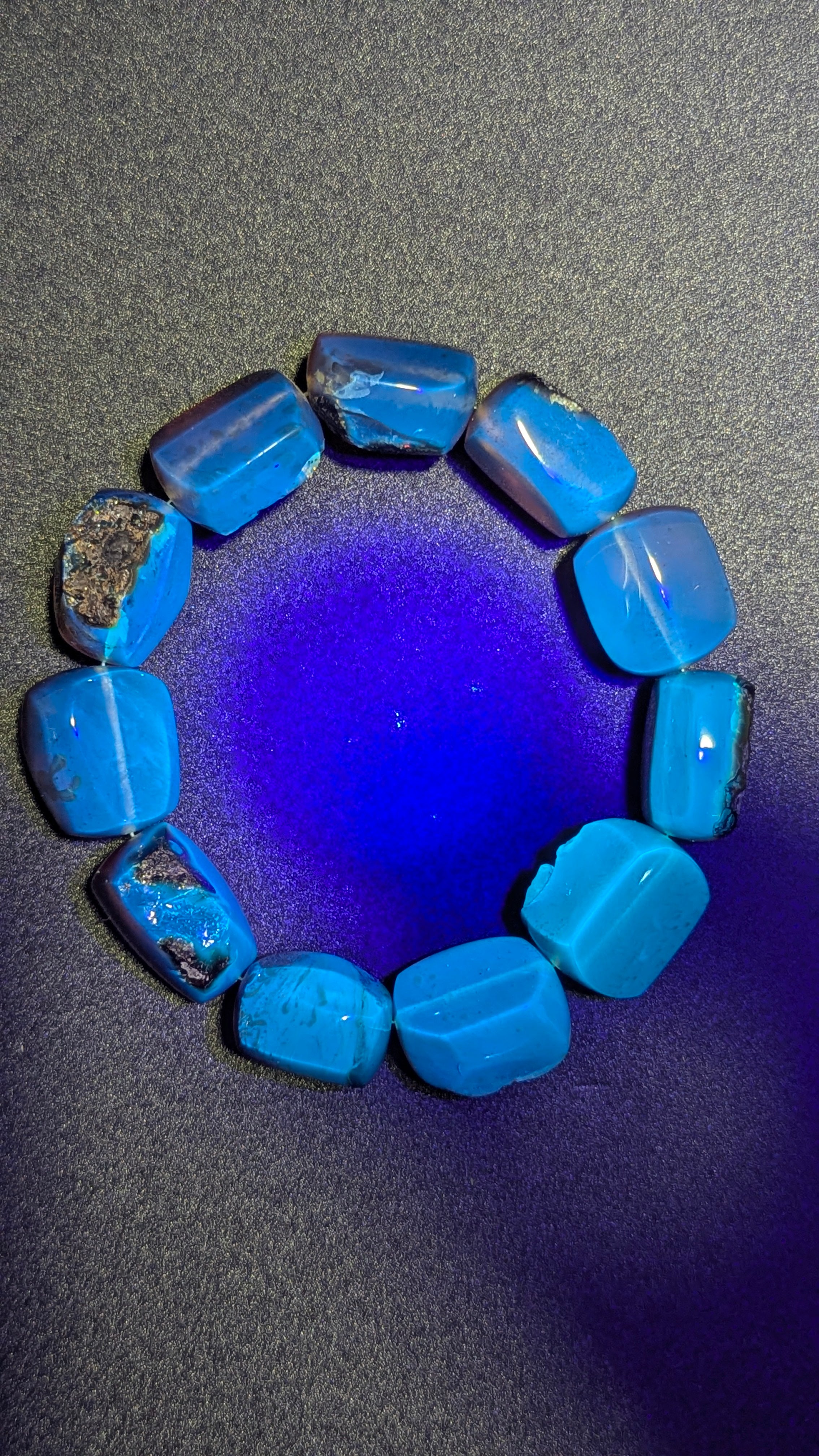 Indonesian Blue Amber Bracelet | Genuine Sumatran, Glows Blue