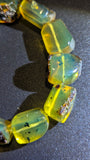 AAA Natural Sumatran Blue Amber Bracelet – Chunky Semi-Polished Honey Amber Beads, Rare Collector Jewellery