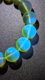 Rare AAA Natural Blue Amber Bracelet – High clarity 15mm “Sky & Honey” Glow Beads, High-Clarity White-Light Blue Sheen
