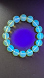 Rare AAA Natural Blue Amber Bracelet – High clarity 15mm “Sky & Honey” Glow Beads, High-Clarity White-Light Blue Sheen