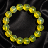 Rare AAA Natural Blue Amber Bracelet – High clarity 15mm “Sky & Honey” Glow Beads, High-Clarity White-Light Blue Sheen