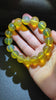 Rare AAA Natural Blue Amber Bracelet – High clarity 15mm “Sky & Honey” Glow Beads, High-Clarity White-Light Blue Sheen