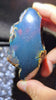 Beautiful Blue Amber Specimen with pattern inclusions (93 grams) - Natural Blue Amber - Amber Specimen - Natural Amber Stone