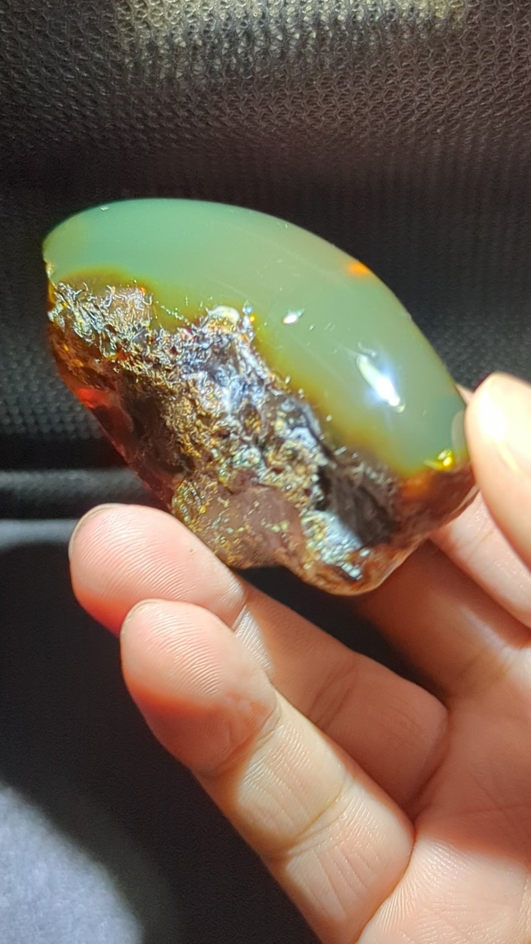 Rare Milky Green Beautiful Genuine 35G Blue Amber – Natural Amber, Untreated