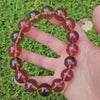Authentic Blue Amber Bracelet - 15 mm beads (16 beads) - Reddish Brown Type