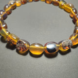 Authentic Blue Amber Necklace - 25 beads - Raw Skin Type