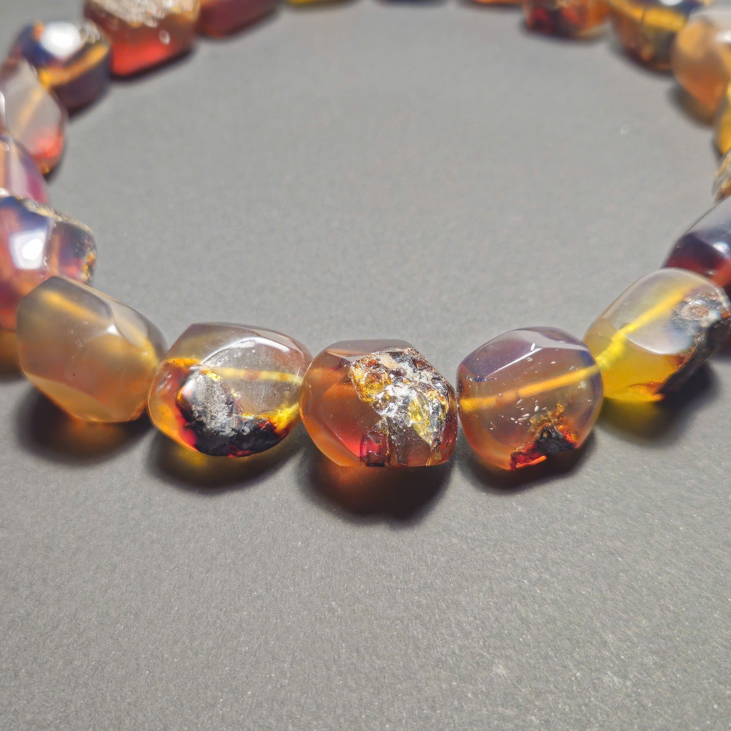 Authentic Blue Amber Necklace - 20 beads - Raw Skin Type