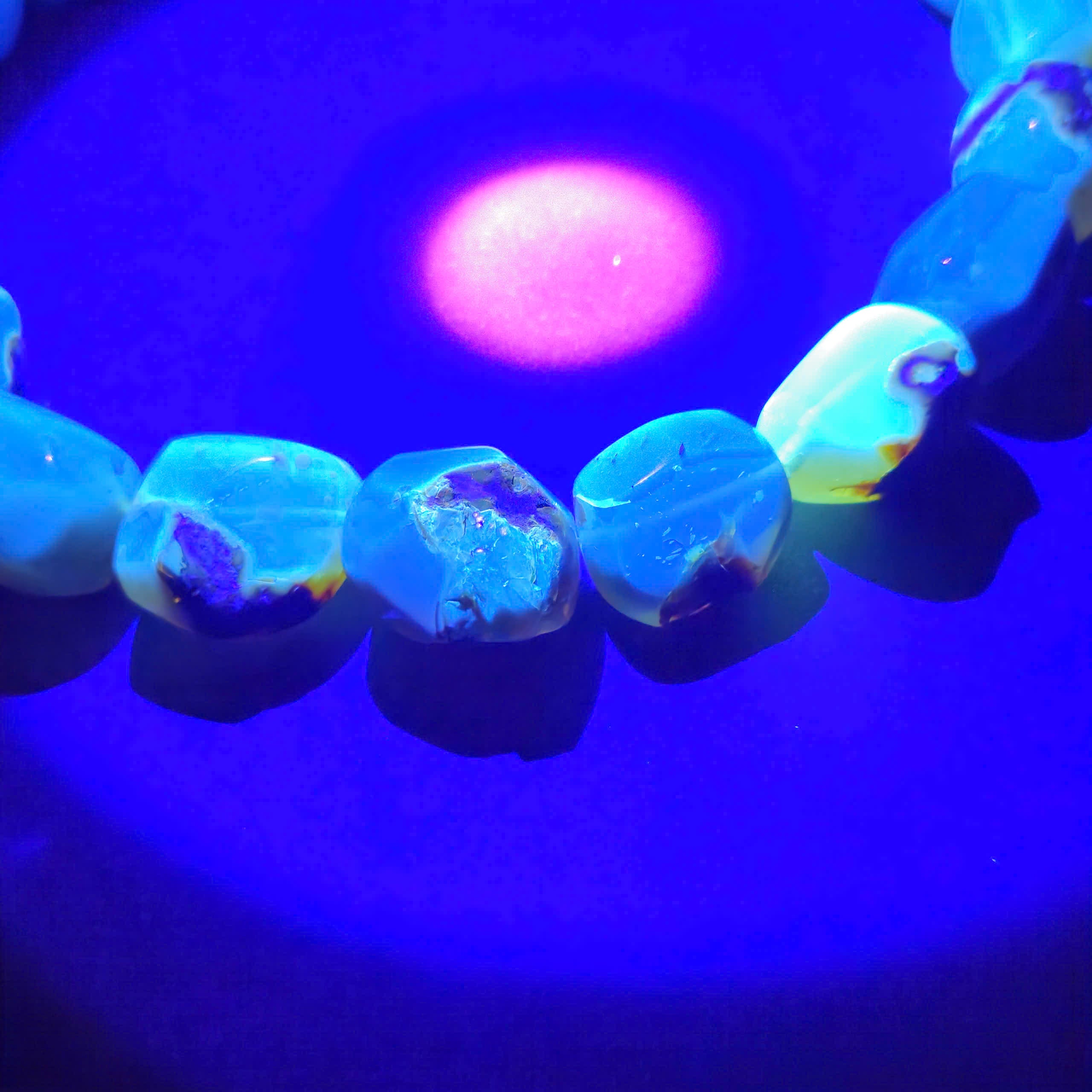 Authentic Blue Amber Necklace - 20 beads - Raw Skin Type