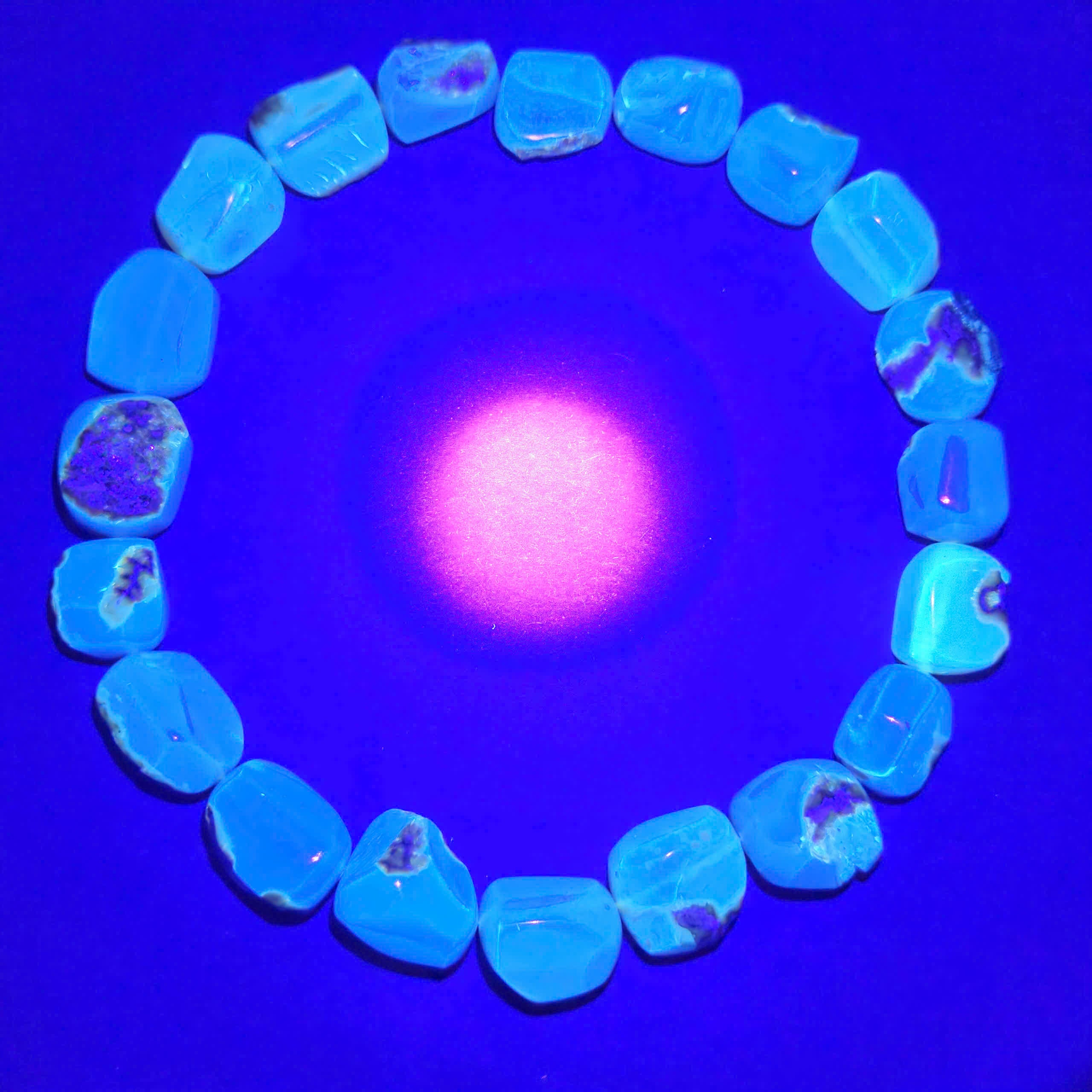 Authentic Blue Amber Necklace - 20 beads - Raw Skin Type